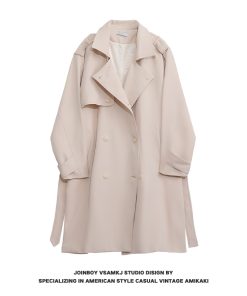 Men's Mid-Length Hooded Windbreaker Coat - Trendy Korean Style Faux Two-Piece Over-Knee Jacket for Autumn & Winter Fashion