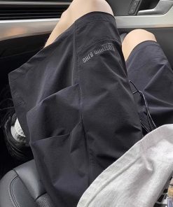 Men's Quick-Dry Cargo Shorts - American Style Loose Gray Five-Point Beach Shorts, Summer Trendy Casual Tactical Pants