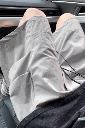 Men's Quick-Dry Cargo Shorts - American Style Loose Gray Five-Point Beach Shorts, Summer Trendy Casual Tactical Pants