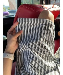 Men's Retro Knitted Striped Shorts, American Style Casual Mid-Length Five-Point Pants, Trendy Summer Sports Bottoms