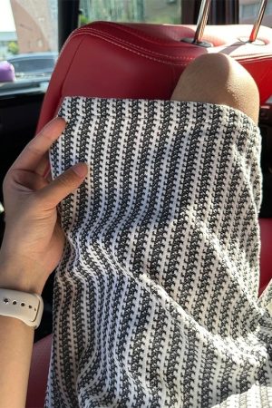 Men's Retro Knitted Striped Shorts, American Style Casual Mid-Length Five-Point Pants, Trendy Summer Sports Bottoms
