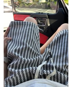 Men's Retro Knitted Striped Shorts, American Style Casual Mid-Length Five-Point Pants, Trendy Summer Sports Bottoms