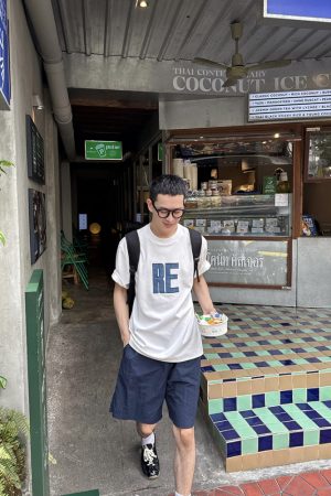 Men's Short Sleeve Patch Letter Embroidery T-Shirt - Summer Casual Loose Fit American Street Style