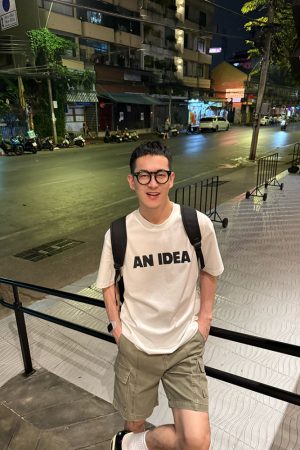 Men's Simple Letter Print Short Sleeve T-Shirt - Korean Style Minimalist Casual Summer Loose Fit