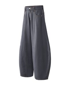 Men's Simple Versatile Wide-Leg Jeans - Trendy Curved Blade Design for Summer 2025, Casual Y2K Fashion