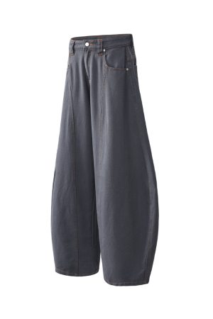Men's Simple Versatile Wide-Leg Jeans - Trendy Curved Blade Design for Summer 2025, Casual Y2K Fashion