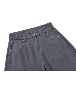 Men's Simple Versatile Wide-Leg Jeans - Trendy Curved Blade Design for Summer 2025, Casual Y2K Fashion