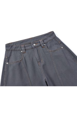 Men's Simple Versatile Wide-Leg Jeans - Trendy Curved Blade Design for Summer 2025, Casual Y2K Fashion