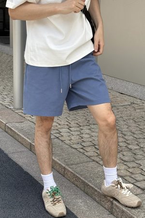 Men's Soft Breathable Blue Sports Shorts - Summer Casual Loose Versatile Design for Active Lifestyle, Perfect for Outdoor Activities