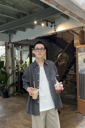 Men's Soft Denim Long-Sleeve Shirt - Casual Loose Fit, Solid Color, Korean Style Niche Design