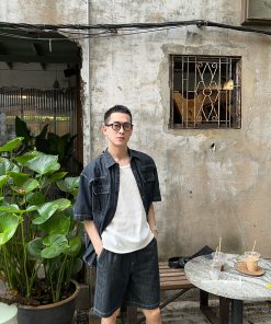 Men's Soft Draping Cargo Pocket Denim Shirt - Summer Korean Style Casual Top