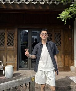 Men's Soft Feel Denim Shirt - Casual Short Sleeve, Loose Fit, Versatile Summer Style