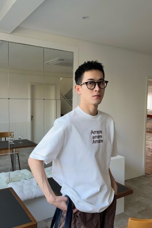 Men's Solid Color Short Sleeve T-Shirt with Back Design and Embroidered Letters - Casual Versatile Style