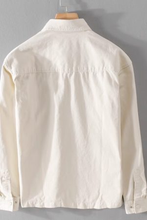 Men's Spliced Japanese-Style Jacket, Trendy Hipster Workwear for Spring & Autumn, Lapel Design, Youthful Fashion Top