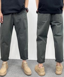 Men's Summer Casual Wide-Leg Harem Pants - High-End Loose Fit Workwear Trousers for Cool Y2K Style