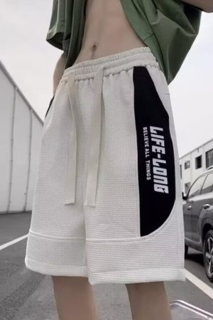Men's Summer Color-Blocking Sports Shorts 2025 - Trendy Casual Beach Pants for Outdoor Activities