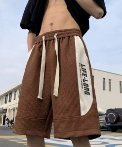 Men's Summer Color-Blocking Sports Shorts 2025 - Trendy Casual Beach Pants for Outdoor Activities