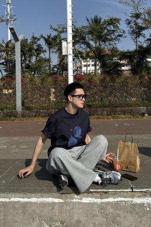 Men's Summer Fun Fruit Print Round Neck Short Sleeve T-Shirt - Korean Style Loose Casual Streetwear