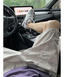 Men's Summer Loose-Fit Ice Silk Casual Shorts, Trendy Beach Pants with Functional Pleats, American-Style 5-Point Shorts