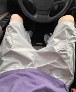 Men's Summer Loose-Fit Ice Silk Casual Shorts, Trendy Beach Pants with Functional Pleats, American-Style 5-Point Shorts