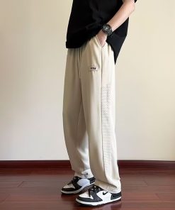 Men's Summer Thin Ice Silk Quick-Dry Mesh Casual Pants, Straight Loose Trousers, Lightweight Summer Style 2025