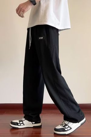 Men's Summer Thin Ice Silk Quick-Dry Mesh Casual Pants, Straight Loose Trousers, Lightweight Summer Style 2025