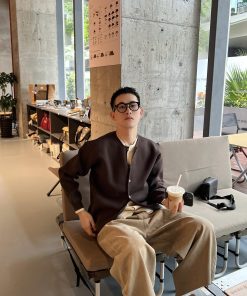 Men's Thickened Two-Piece Cardigan Sweater in Solid Color - Korean Style Autumn/Winter Layering Essential