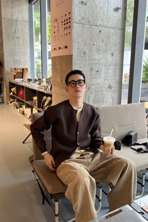 Men's Thickened Two-Piece Cardigan Sweater in Solid Color - Korean Style Autumn/Winter Layering Essential