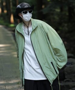 Men's UPF50+ Sun Protection Casual Top, Loose Fit Stand Collar UV Protection Shirt for Summer Outdoor Activities