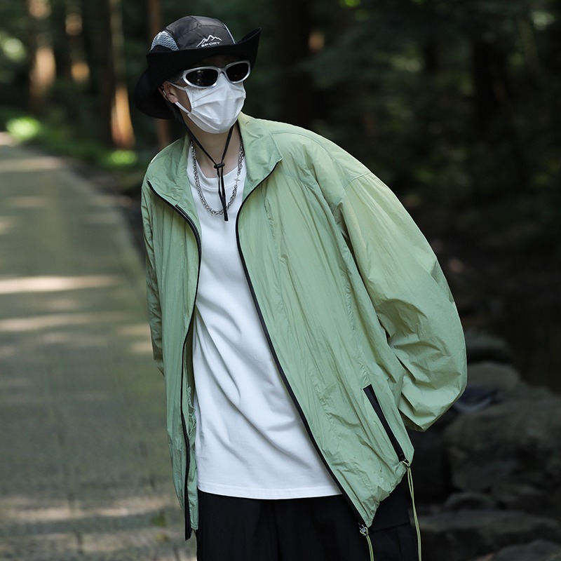 Men's UPF50+ Sun Protection Casual Top, Loose Fit Stand Collar UV Protection Shirt for Summer Outdoor Activities Men's UPF50+ Sun Protection Casual Top, Loose Fit Stand Collar UV Protection Shirt for Summer Outdoor Activities