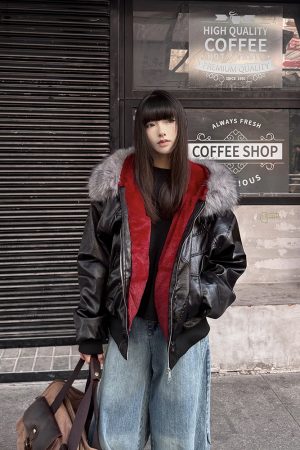 Men's Vintage American High Street PU Leather Jacket with Fur Collar, Thick Mountain Eagle Design for Winter Fashion