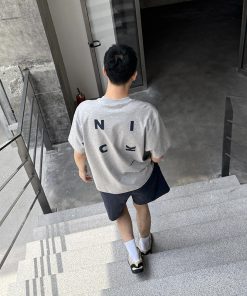 Men's Vintage Casual Loose Fit Short Sleeve T-Shirt with Back Letter Print - Summer American Style Essential