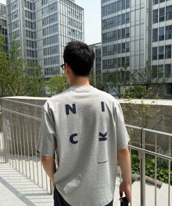 Men's Vintage Casual Loose Fit Short Sleeve T-Shirt with Back Letter Print - Summer American Style Essential