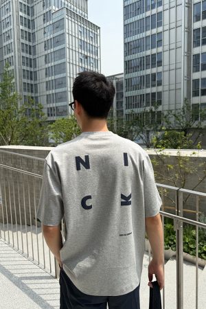 Men's Vintage Casual Loose Fit Short Sleeve T-Shirt with Back Letter Print - Summer American Style Essential