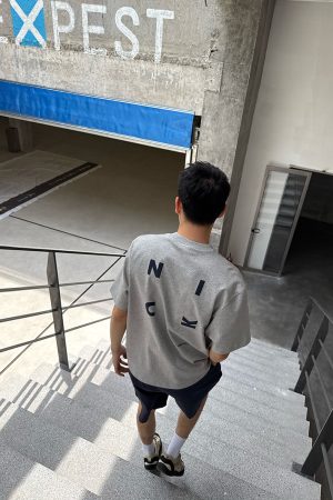 Men's Vintage Casual Loose Fit Short Sleeve T-Shirt with Back Letter Print - Summer American Style Essential