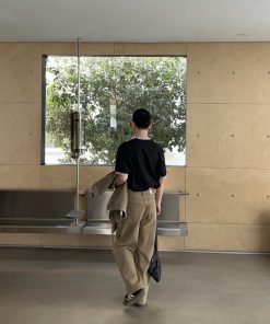 Men's Vintage Khaki Washed Loose Straight Wide-Leg Jeans - Spring 90s Retro Style