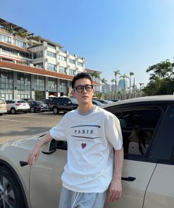 Men's Vintage Paris Letter Print Short Sleeve T-Shirt - Loose Casual Top for Summer, Y2K Style