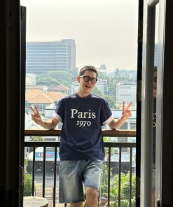 Men's Vintage Printed T-Shirt Set - Casual Loose Fit Summer Short Sleeve Top, Retro American Style