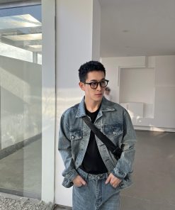 Men's Vintage Washed Blue Denim Jacket - Casual Loose Fit, Versatile American Style for Spring and Autumn