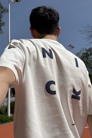 Men's White Short Sleeve T-Shirt with Back Letter Print - Casual Loose Fit for Summer, American High Street Style