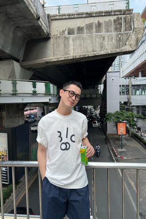 Men's White Short Sleeve T-Shirt with Letter Print - Summer Korean Style Loose Casual Tee