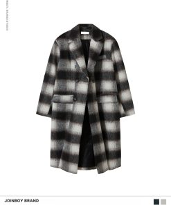 Men's Winter Long Woolen Coat - 2025 New Loose Fit Mid-Length Plaid Trench Coat in American Style
