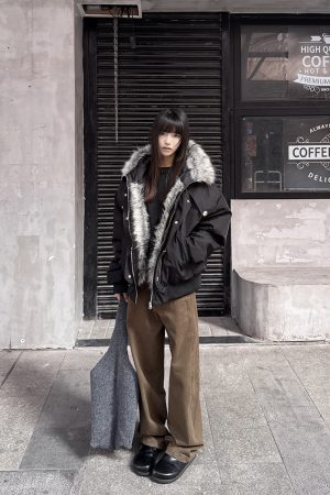 Men's Winter Thickened Hooded Jacket with Fur Collar - Clean Fit Cotton Coat, Mountain Carving Design, Stylish and Warm