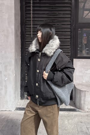 Men's Winter Thickened Hooded Jacket with Fur Collar - Clean Fit Cotton Coat, Mountain Carving Design, Stylish and Warm