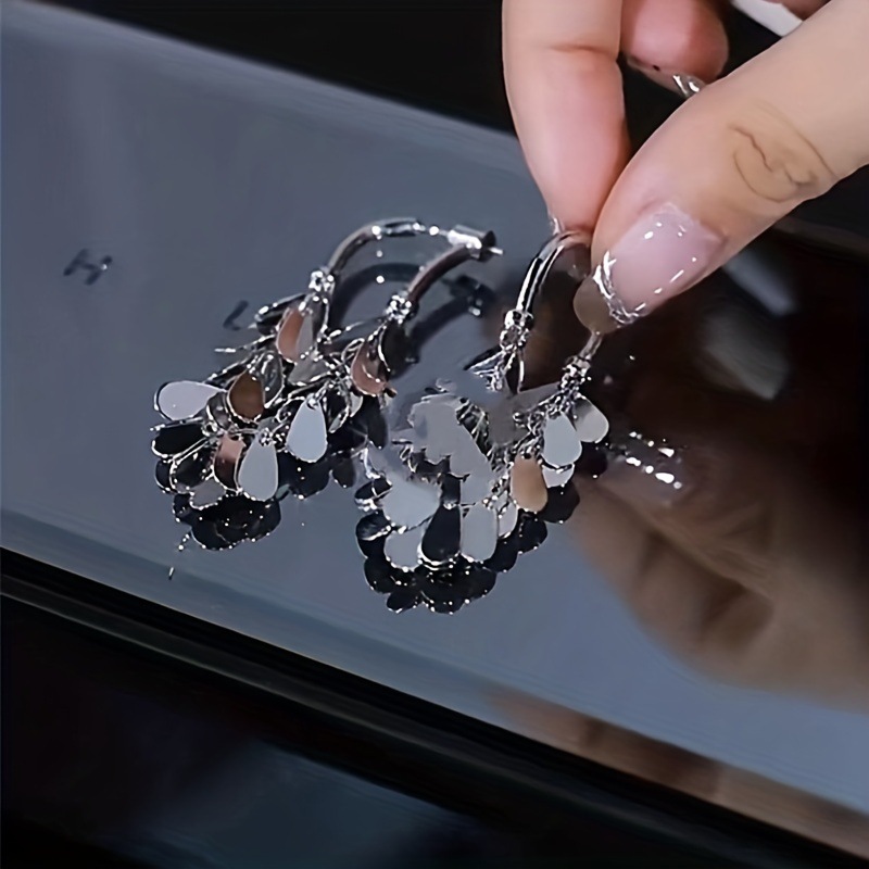 Metal Sequined Tassel Earrings for Women - High-End Punk Studs, Light Luxury Ear Accessories, Niche Fashion Statement Metal Sequined Tassel Earrings for Women - High-End Punk Studs, Light Luxury Ear Accessories, Niche Fashion Statement