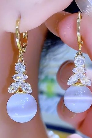 Micro-Inlaid Zircon Gradient Bead Drop Earrings - Light Luxury Fashion Jewelry for a Slim Face, Perfect for Everyday Wear