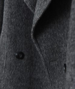 Mid-Length Double-Faced Wool Coat with Suit Collar - Yak Wool, Mulberry Silk, Australian Wool, Straight Loose Fit, Luxe Outerwear