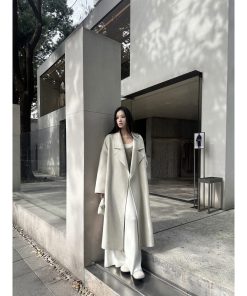 Mid-Length Double-Sided Wool Coat for Women â€“ High-End Autumn Winter Outerwear, Cozy & Stylish Fashion Essential