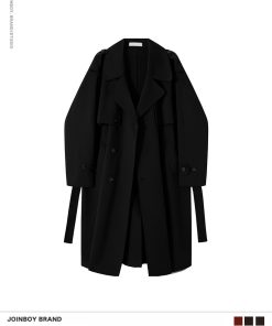 Mid-Length Double-Sided Woolen Trench Coat for Men - High-End Korean Style Cool Winter Red Outerwear