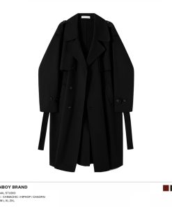 Mid-Length Double-Sided Woolen Trench Coat for Men - High-End Korean Style Cool Winter Red Outerwear